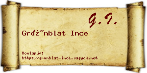 Grünblat Ince névjegykártya